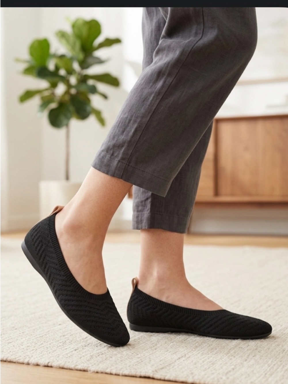 Sanctuary ComfortKnits Black Women's Slip-On Ballet Flats